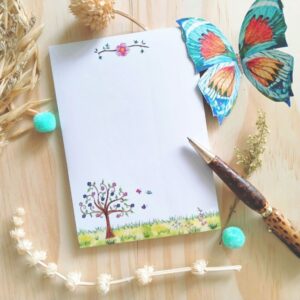bloc-notes fantaisie illustration printemps été