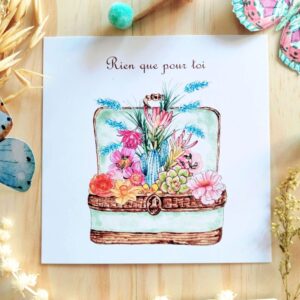 Carte monde et saisons aquarelle