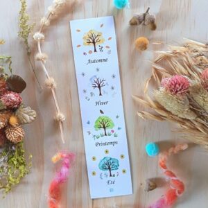 marque-pages des 4 saisons à l'aquarelle