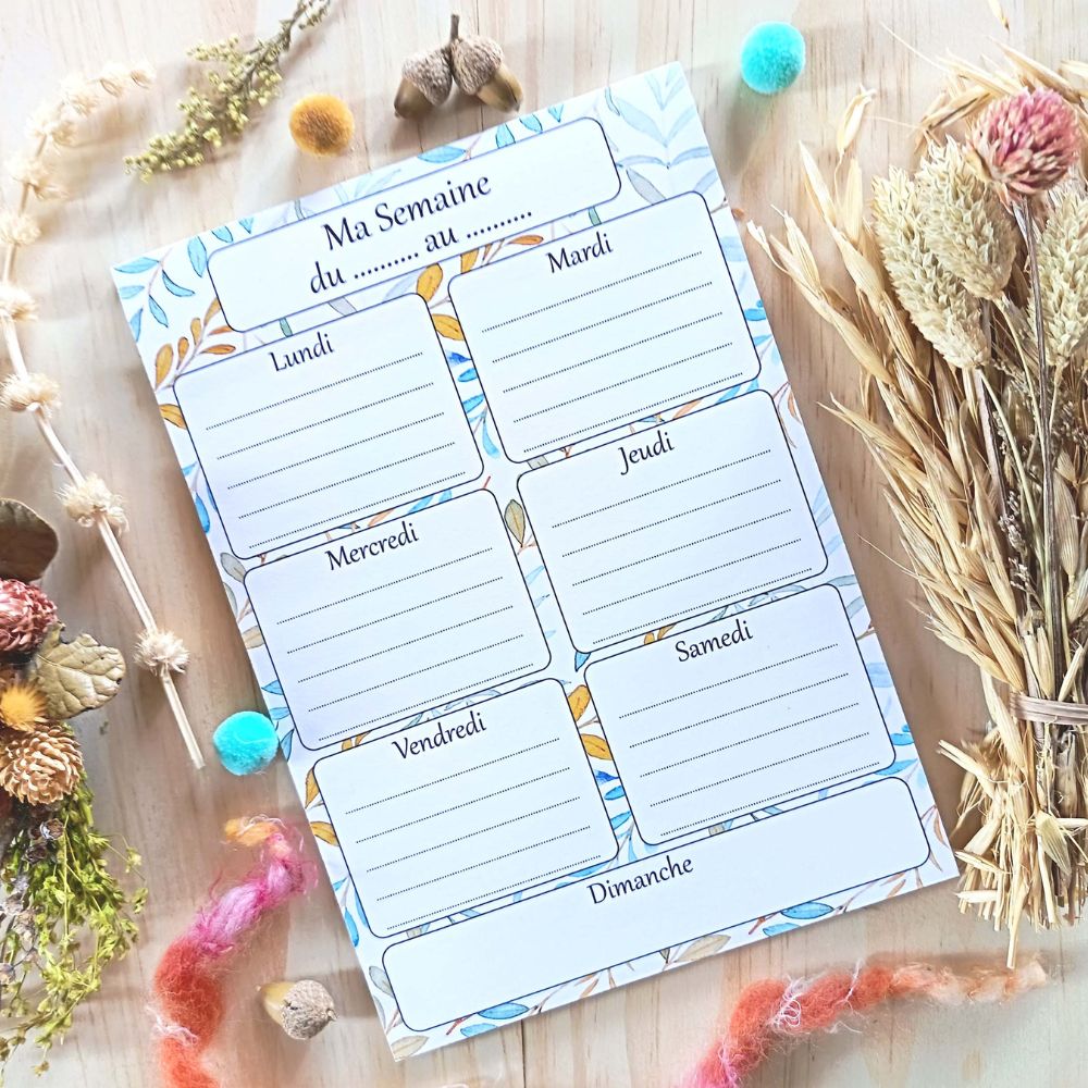 planner semainier automne (1) planner semainier A5, bloc-notes organiser planning semaine