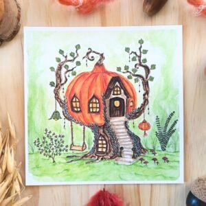 carte maison citrouille halloween féérique