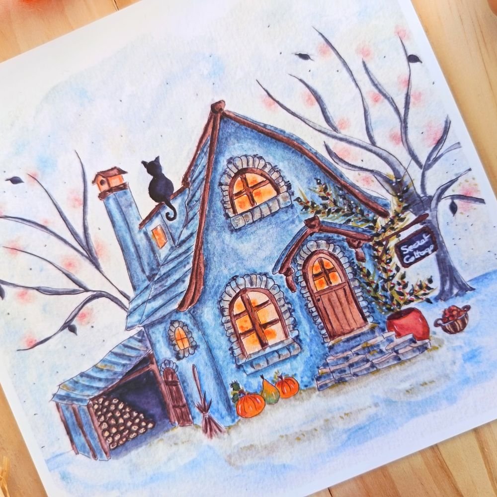 carte aquarelle illustration secret cottage carte aquarelle illustration secret cottage